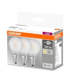 Osram 3er-Pack E14 LED Birne Base Classic 4,0W 470Lm Warmweiss