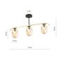 Preview: Bioledex Linkora Deckenleuchte 3-fach E14 schwarz/gold amber 73,5x40x12cm Made in Europe