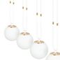 Preview: Bioledex Tonsern Pendelleuchte 4-fach E14 weiß/gold opal 92x115x15cm Made in Europe