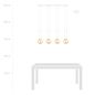 Preview: Bioledex Tonsern Pendelleuchte 4-fach E14 weiß/gold amber 92x115x15cm Made in Europe