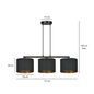Preview: Bioledex Lyngar Pendelleuchte 3-fach E27 schwarz 72x100x18cm Made in Europe