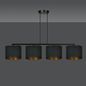 Preview: Bioledex Lyngar Pendelleuchte 4-fach E27 schwarz 97x100x18cm Made in Europe