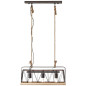 Preview: Brilliant Narcy Pendelleuchte, 3-flammig E27 Burned Steel Holz FSC 93587/71