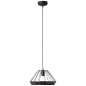 Preview: Brilliant Tory Pendelleuchte, 1-flammig E27 Schwarz Matt Rattan 99264/06