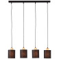 Preview: Brilliant Vonnie Pendelleuchte, 4-flammig E27 Schwarz Holz Made in Europe, FSC 99413/76