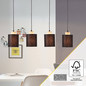 Preview: Brilliant Vonnie Pendelleuchte, 4-flammig E27 Schwarz Holz Made in Europe, FSC 99413/76