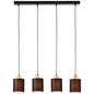 Preview: Brilliant Vonnie Pendelleuchte, 4-flammig E27 Schwarz Holz Made in Europe, FSC 99413/76