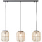 Preview: Brilliant Tanah Pendelleuchte, 3-flammig E27 Schwarz Natur 99565/76