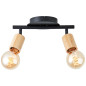Preview: Brilliant Tiffany Strahlerrohr, 2-flammig E27 Schwarz Matt Natur 99682/76