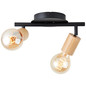 Preview: Brilliant Tiffany Strahlerrohr, 2-flammig E27 Schwarz Matt Natur 99682/76