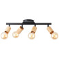 Preview: Brilliant Tiffany Strahlerrohr, 4-flammig E27 Schwarz Matt Natur 99683/76