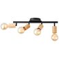 Preview: Brilliant Tiffany Strahlerrohr, 4-flammig E27 Schwarz Matt Natur 99683/76
