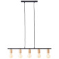Preview: Brilliant Kerry Pendelleuchte, 5-flammig E27 Schwarz Natur 99713/76