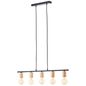 Preview: Brilliant Kerry Pendelleuchte, 5-flammig E27 Schwarz Natur 99713/76
