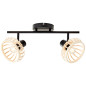 Preview: Brilliant Norah Spotrohr, 2-fach E14 Schwarz Natur 99738/76