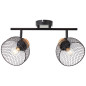 Preview: Brilliant Thuy Spotrohr, 2-flammig E14 Schwarz Natur FSC 99743/76