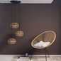 Preview: Brilliant Woodball Pendelleuchte, 3-fach E27 Schwarz Matt Natur 99885/06