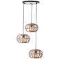 Preview: Brilliant Woodball Pendelleuchte, 3-fach E27 Schwarz Matt Natur 99885/06