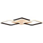 Preview: Brilliant Dennet LED Deckenleuchte 62x62cm, 2-flammig 40W Warmweiß Schwarz Holz Memory Funktion G99750/76