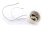 Preview: Deko-Light Fassung GU10 mit 15 cm Kabel, Keramik, Weiß, 150 mm, 1x max. 100W 100202