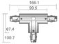 Preview: Deko-Light Schienensystem 3-Phasen 230V, D Line T-Verbinder rechts-rechts-links 710030