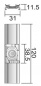 Preview: Deko-Light Schienensystem 3-Phasen 230V, D Line Rasterdecken Schnellmontageklammer schwarz 710053