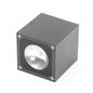 Preview: Deko-Light Wandaufbauleuchte Cubodo II Double DG, Warmweiß, dunkelgrau, IP54 731015