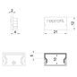 Preview: Deko-Light Endkappe H-AU-01-15 Set 2 Stk, Grau, 21mm 979091