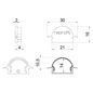 Preview: Deko-Light Endkappe R-ET-01-15 Set 2 Stk, Grau, 30mm 979631