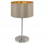 Preview: Eglo Tischleuchte Maserlo E27 H42cm taupe-gold