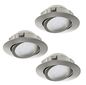 Preview: Eglo 95853 Pineda LED Einbauleuchte 3x6W schwenkbar Ø8,4cm Nickel