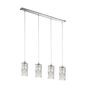 Preview: Eglo 96929 Estevau Hängeleuchte 4XE27 chrom schwarz transparent
