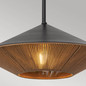 Preview: Elstead Daphne Pendelleuchte E27 mattschwarz Naturfarben