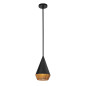 Preview: Elstead Daphne S Pendelleuchte E27 mattschwarz Naturfarben