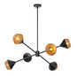 Preview: Elstead Daphne Pendelleuchte E14 6-fach mattschwarz Naturfarben