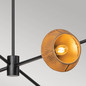 Preview: Elstead Daphne Pendelleuchte E14 6-fach mattschwarz Naturfarben
