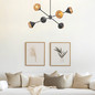 Preview: Elstead Daphne Pendelleuchte E14 6-fach mattschwarz Naturfarben