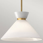 Preview: Elstead Halston Pendelleuchte E27 Gebürstete Goldoptik Opal