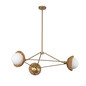 Preview: Elstead Perth Pendelleuchte E14 3-fach Gebürstete Goldoptik Opalglas matt