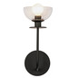 Preview: Elstead Sylvia Wandleuchte E14 Mattes Schwarz Glas klar