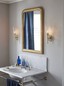 Preview: Elstead Dryden LED Wandleuchte G9 41cm Poliertes Messing IP44