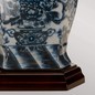 Preview: Elstead Blue Hex Tischleuchte E27 Blau Weiß, Made in UK
