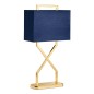 Preview: Elstead Cross Tischleuchte E27 Poliertes Gold Marineblau