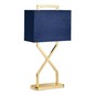 Preview: Elstead Cross Tischleuchte E27 Poliertes Gold Marineblau