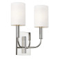 Preview: Elstead Brianna Wandleuchte E14 2-fach Poliertes Nickel