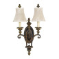 Preview: Elstead Drawing Room Wandleuchte E27 2-fach 61cm Walnuss