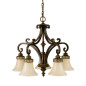 Preview: Elstead Drawing Room Kronleuchter E27 5-fach Walnuss