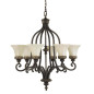Preview: Elstead Drawing Room Kronleuchter E27 6-fach Walnuss