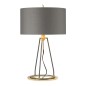Preview: Elstead Ferrara Tischleuchte E27 Dunkelgrau Poliertes Gold Grau mit Metallic-Gold-Futter