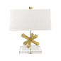 Preview: Elstead Jackson Square Tischleuchte E27 Gebeiztes Gold Creme